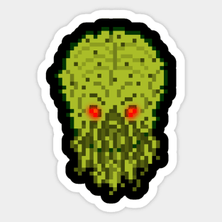 Pixel Monster Cthulhu Head Sticker